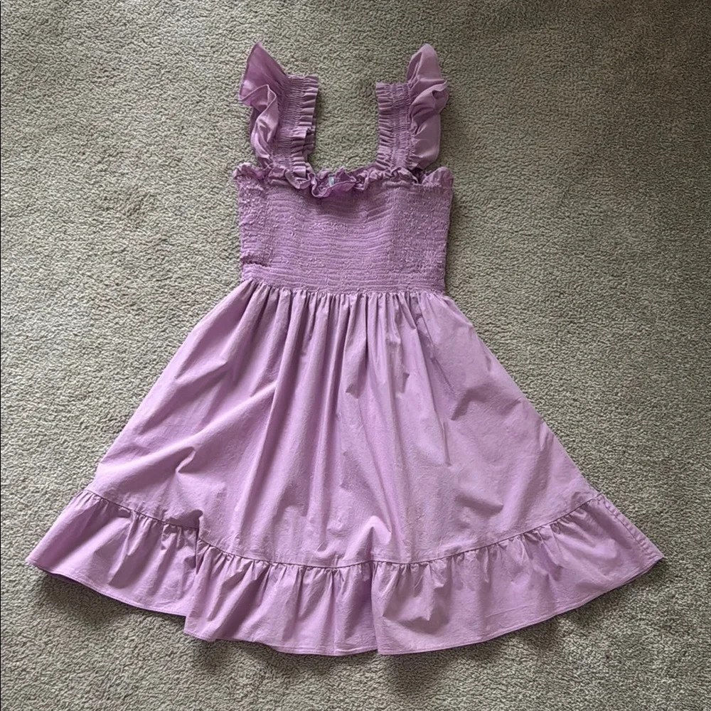 The Elizabeth Nap Mini Dress - Lilac Sky Poplin - Picture 3 of 6